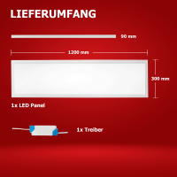 LED Panel 120x30 Neutralweiß 4000K 36W dimmbar 0-10V UGR<19 PLs3.0