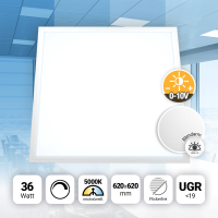 LED Panel 62x62 Neutralweiß 5000K 36W dimmbar 0-10V...