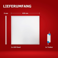 LED Panel 62x62 Neutralweiß 5000K 36W dimmbar 0-10V UGR<19 3960lm Slim Alu PLs3.0