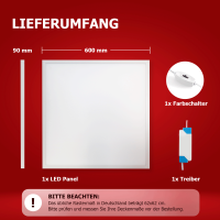 LED Panel 60x60 3CCT 3000K-4000K-6000K 40W dimmbar 0-10V Deckenleuchte PLs3.0