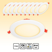 10x LED Panel Rund Einbaustrahler 9W Einbauspot...