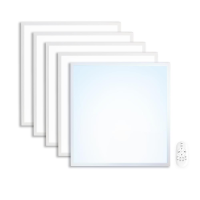 5x LED Panel 62x62 Tageslichtweiß 6000K 40W dimmbar Fernbedienung Slim Alu PLe2.2
