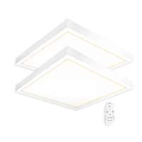 2x LED Panel 62x62 Neutralweiß 4000K 40W dimmbar mit Fernbedienung mit Steck-Aufbaurahmen PLe2.2