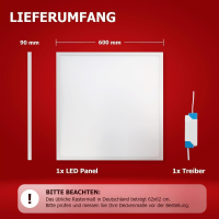 LED Panel 60x60 Tageslichtweiß 6000K 40W 3400lm Slim Alu PLe2.2