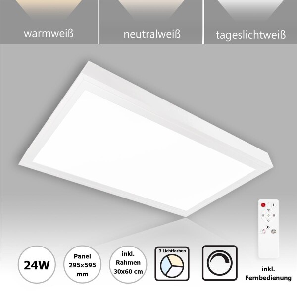 dimmbar 30x60 Deckenleuchte Fernbedienung 59,99 € Lichtfarbe Panel LED Umscha,