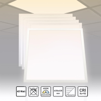 5x LED Panel 62x62 Neutralweiß 4000K 40W CRI90 Hohe...