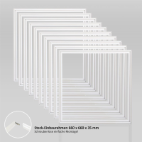 1/5/10x Einbaurahmen LED Panel 62x62 Steckrahmen Unterputz Montagerahmen Schraubenlos Alu Weiß