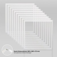 1/5/10x LED Panel Einbaurahmen Steckrahmen 62x62cm Montagerahmen Schraubenlos Weiß