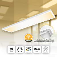 LED Panel 120x30 Warmweiß 3000K 40W dimmbar Triac...