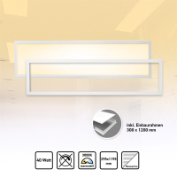 LED Panel 120x30cm Warmweiß 3000K 40W Einbaurahmen...