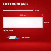 LED Panel 120x30 Warmweiß 3000K 40W dimmbar Triac Slim Alu PLe2.2