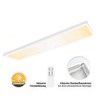 LED Panel 120x30 Warmweiß 3000K dimmbar Aufbaurahmen 2.4G Fernbedienung 40W 3400lm PLe2.2