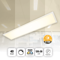 LED Panel 120x30 cm Neutralweiß 4000K 40W dimmbar 0-10V 3400lm Slim Alu PLe2.2