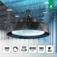 LED Hallenstrahler 200W 6000K dimmbar 180lm LED Highbay IP65 90° Abstrahlwinkel Hallenleuchte