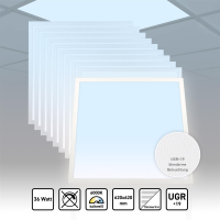 10x LED Panel 62x62 cm Tageslichtweiß 6000K 36W...