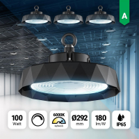 4x LED Hallenstrahler 100W Kaltweiß 6000K dimmbar...