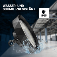 4x LED Hallenstrahler 100W Sensor Kaltweiß 6000k dimmbar IP65 180lm  90° Abstrahlwinkel Highbay Ufo