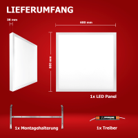 LED Anbaupanel 60x60cm Neutralweiß 4000K 26W UGR<19 Aufbaurahmen LED Backlit Panel BLt