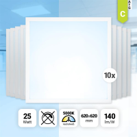 10x LED Panel 62x62 Neutralweiß 5000K 25W...