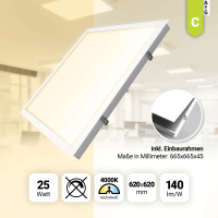 LED Panel 62x62cm Neutralweiß 4000K 25W LED...