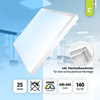 LED Panel 62x62cm Neutralweiß 5000K 25W LED...