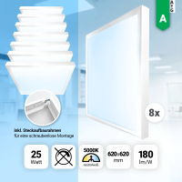 8x LED Panel 62x62cm Neutralweiß 5000K 25W LED...