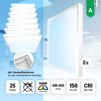 8x LED Panel 62x62 Neutralweiß 5000K LED...