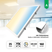 LED Panel 62x62 3CCT 3000K 4000K 6000K 25W Einbaurahmen LED Rasterleuchte 160lm BLs 2.0