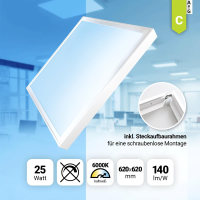 LED Panel 62x62cm Tageslichtweiß 6000K 25W...