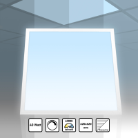 LED Panel 62x62 cm Tageslichtweiß 6000K 40W Dimmbar 0-10V Slim Alu PLe2.2