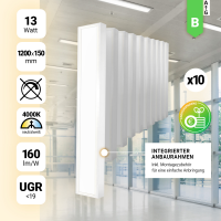 10x LED Anbauleuchte 120x15cm 4000K Neutralweiß 13W...