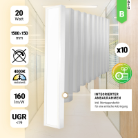10x LED Anbaupanel 150x15cm Neutralweiß 4000K LED...
