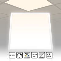 LED Panel 62x62 Neutralweiß 4000K 40W CRI90 dimmbar 0-10V Hohe Farbwiedergabe Slim Alu PLs3.0