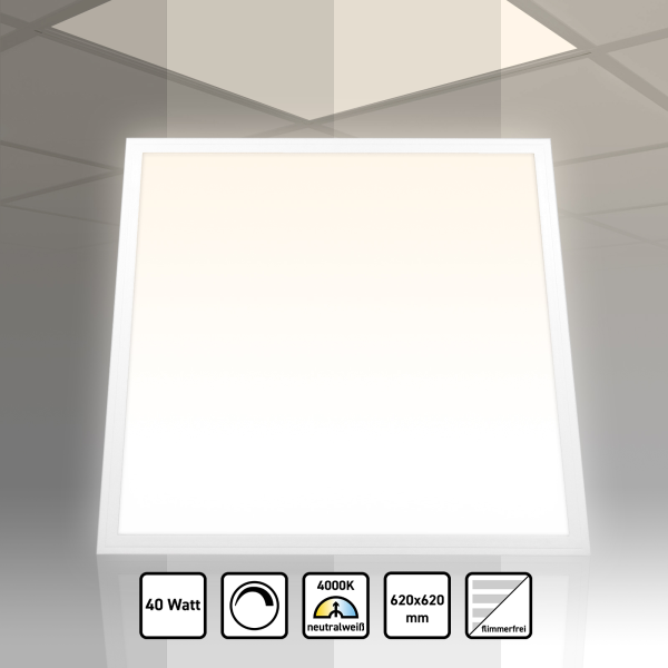 LED Panel 60x60 Neutralweiß 4000K 40W dimmbar Triac PLe2.2