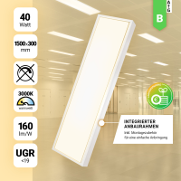 LED Anbauleuchte 150x30cm Warmweiß 3000K 40W UGR<19 6400lm Anbaupanel BLt