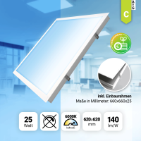 LED Panel 62x62cm Tageslichtweiß 6000K 25W 3500lm...