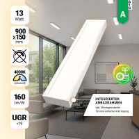LED Anbaupanel 90x15cm Neutralweiß 4000K 13W...