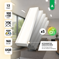 5x LED Anbaupanel 90x15cm Neutralweiß 4000K 13W...