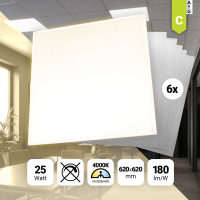 6x LED Backlit Panel 62x62 Neutralweiß 4000K 20W...