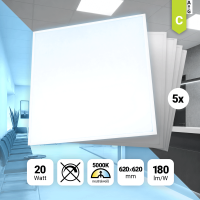 5x LED Backlit Panel 62x62 Neutralweiß 5000K 20W...