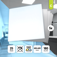 5x LED Backlit Panel 62x62 Neutralweiß 5000K 25W...