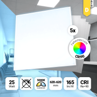 5x LED Backlit Panel 62x62 Neutralweiß 5000K 25W...